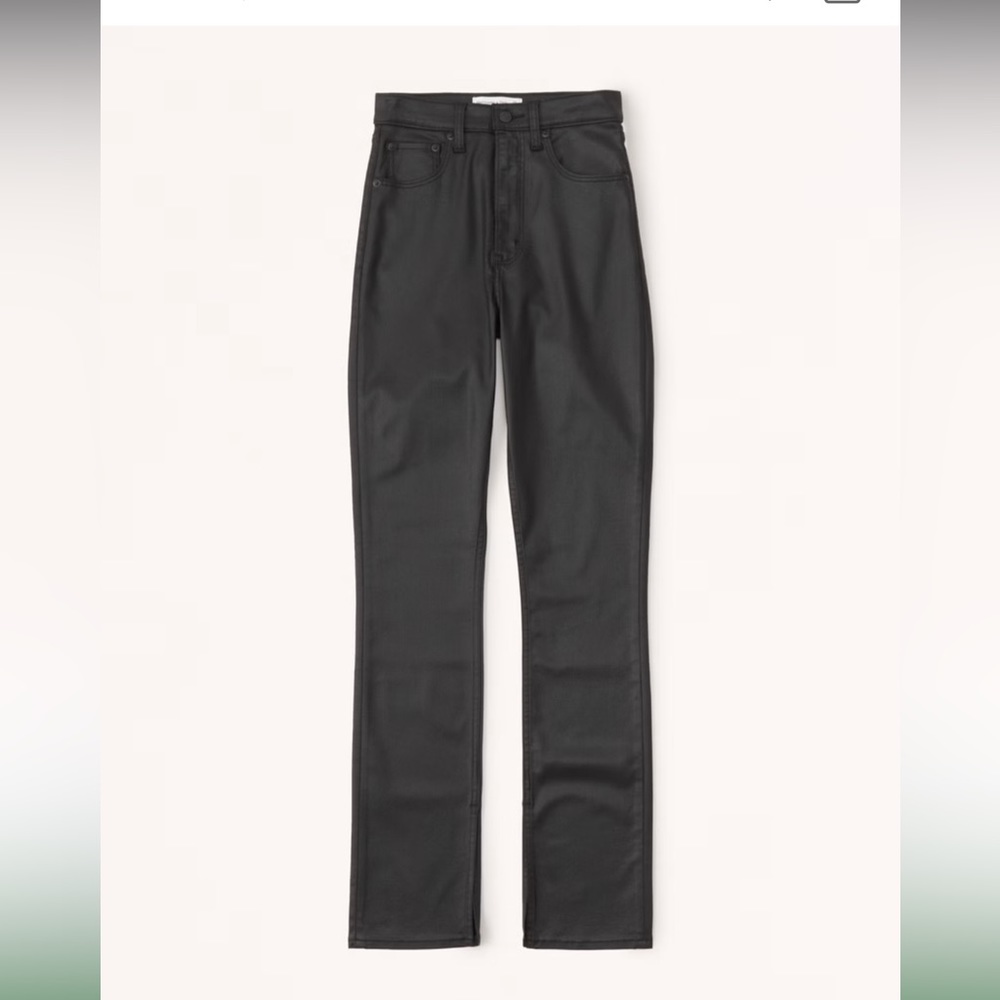 Abercrombie & fitch the 90’s slim straight ultra high rise Black With Vent Hem